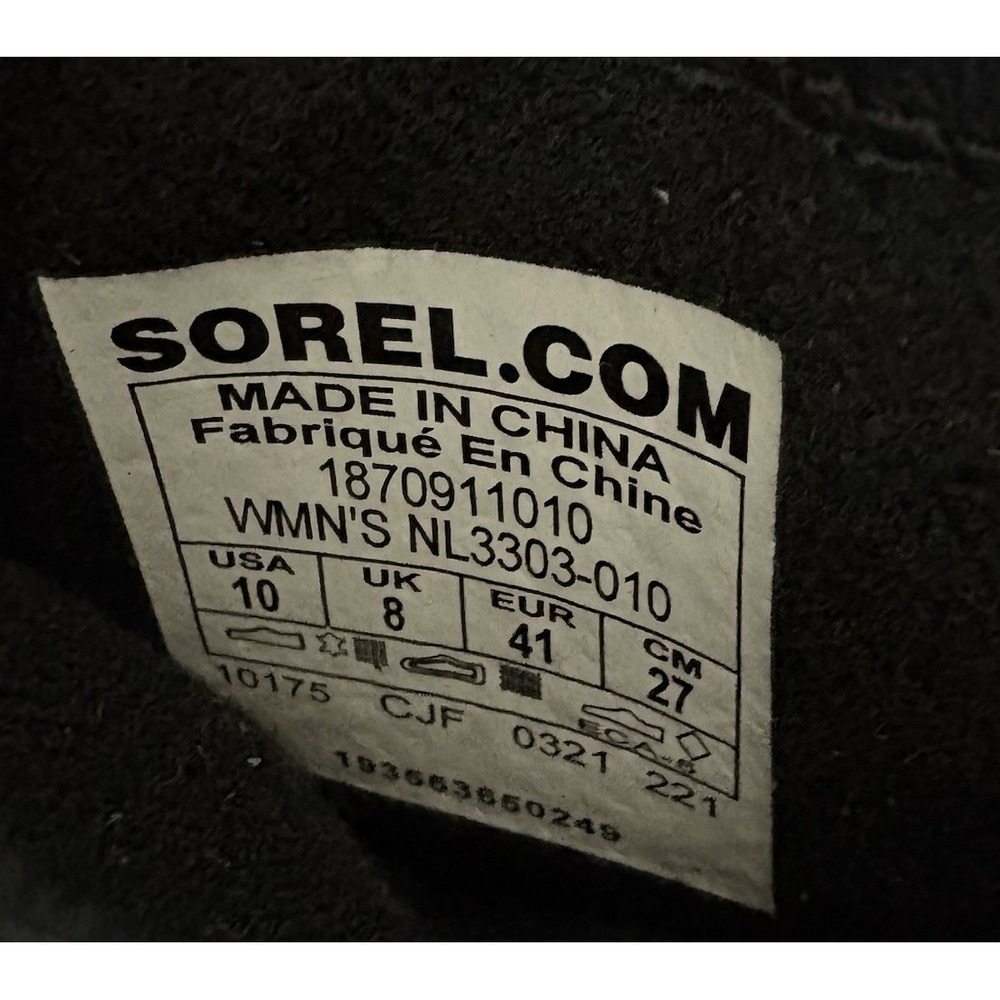 Sorel Blake Women's Size 10 Black Leather Chelsea Platform Heeled Ankle Boots - Picture 11 of 12